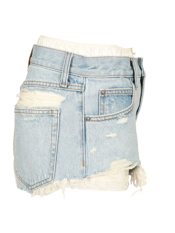Pre-Styled Cutoff Denim Shorts - Image 3