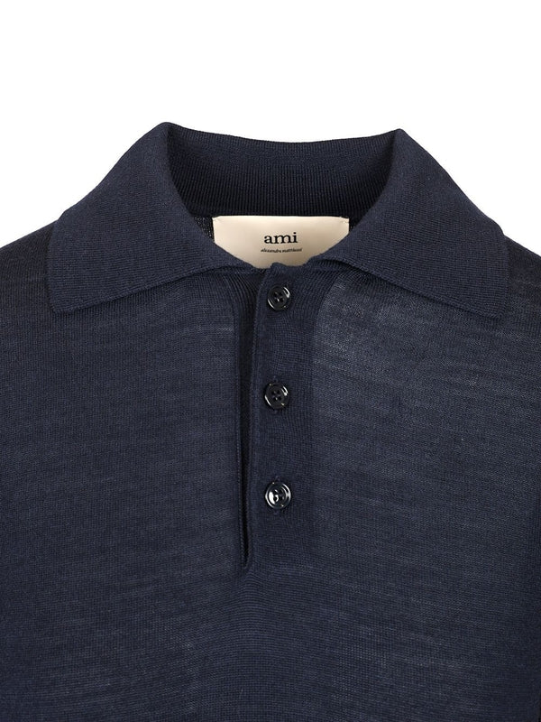 Wool Silk Tonal Polo Shirt - Image 3