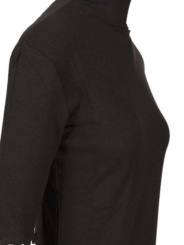 High-neck Ribbed Short-sleeve T-shirt - Image 3