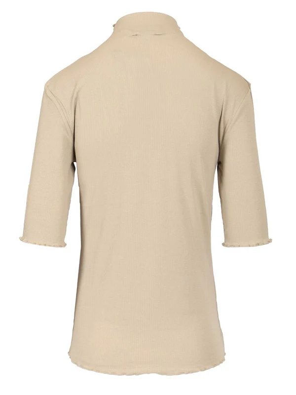 High-neck Ribbed Short-sleeve T-shirt - Image 2