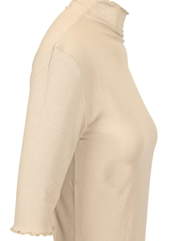 High-neck Ribbed Short-sleeve T-shirt - Image 3