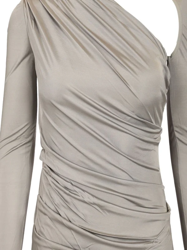 Draped Satin Mini Dress - Image 4
