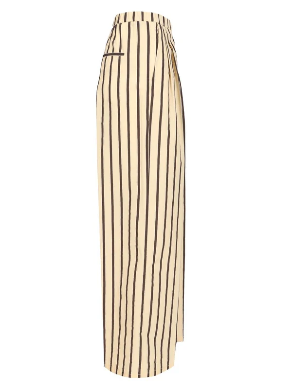 Embroidered Pinstripe Wide Pants - Image 3