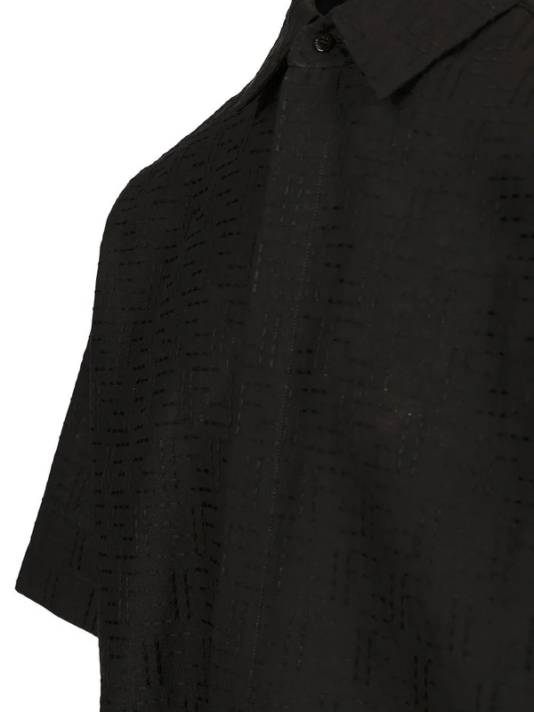 FF Jacquard Linen Short-sleeve Shirt - Image 3