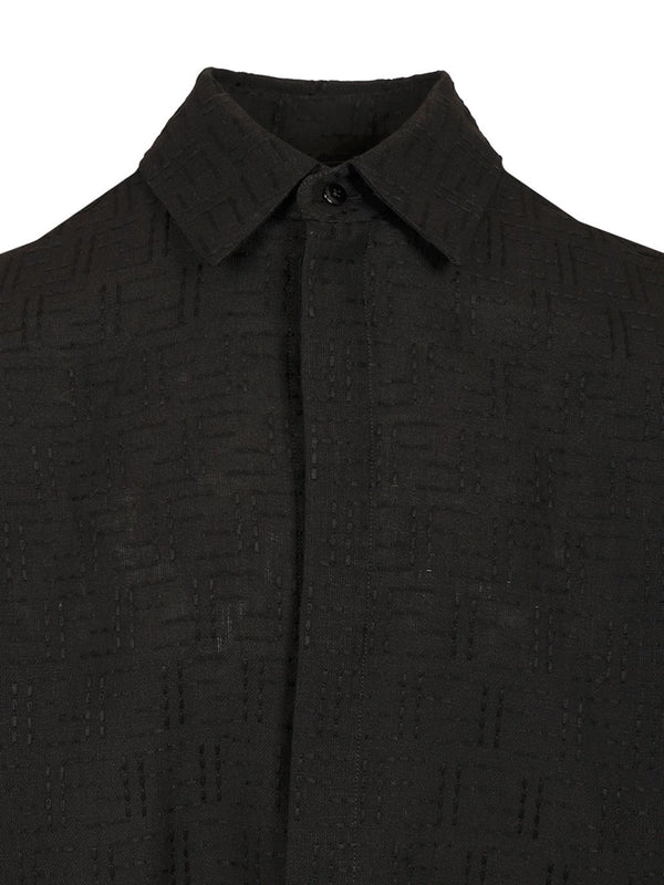 FF Jacquard Linen Short-sleeve Shirt - Image 4