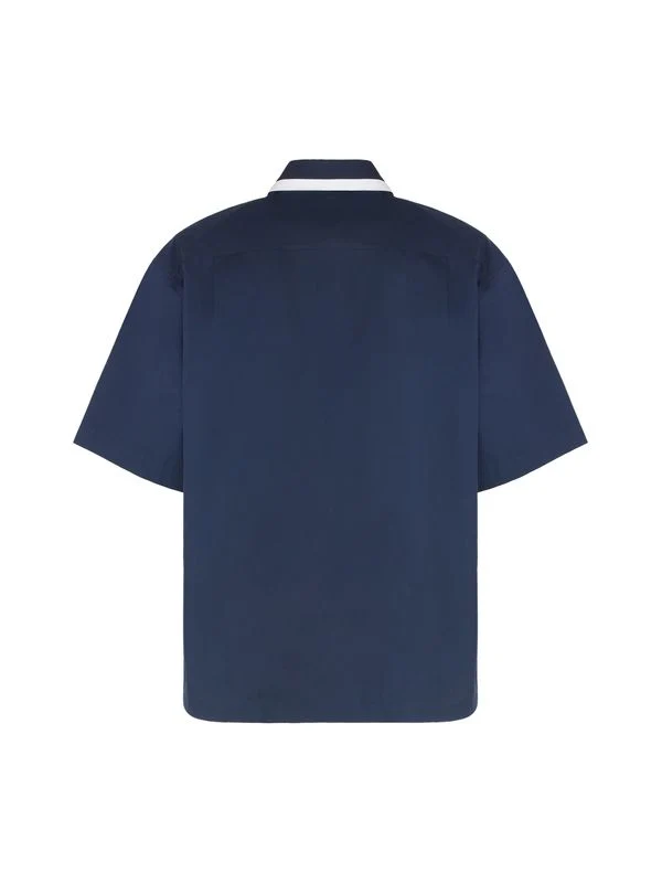 Logo Detail Navy Cotton Shirt - Image 2