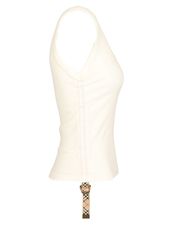 Check Pattern Strap Sleeveless Top - Image 3