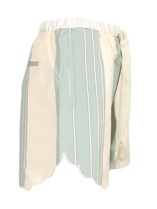 CHIC Striped Cotton Linen Bermuda Shorts - Image 3
