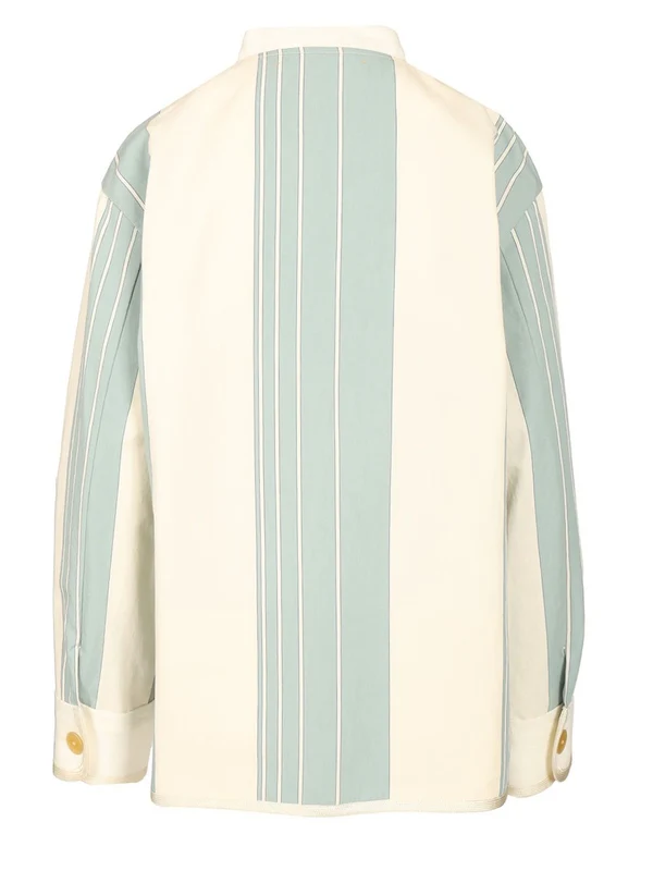 Striped Cotton Linen Work Jacket - Image 2