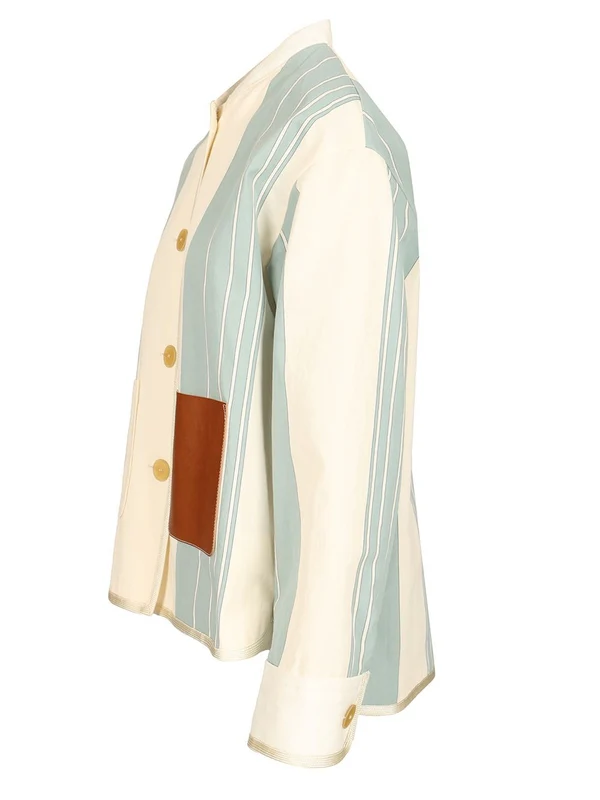 Striped Cotton Linen Work Jacket - Image 3