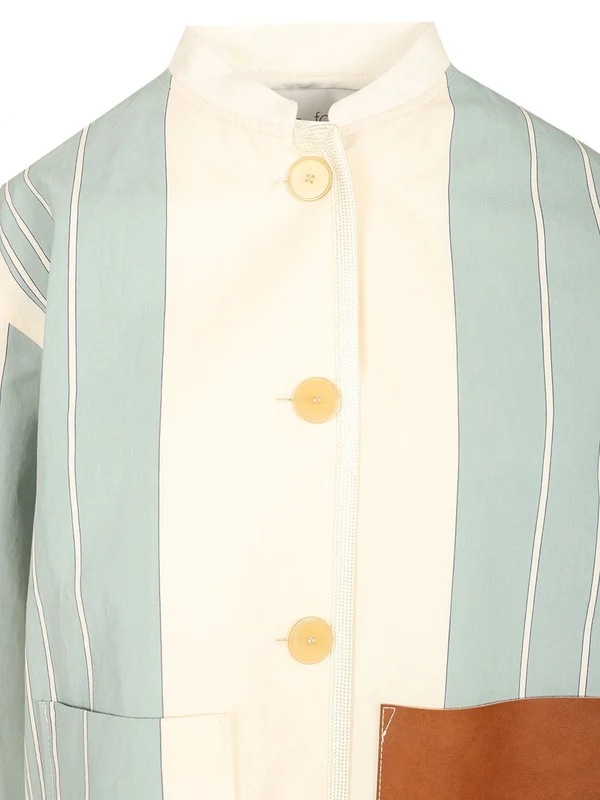 Striped Cotton Linen Work Jacket - Image 4