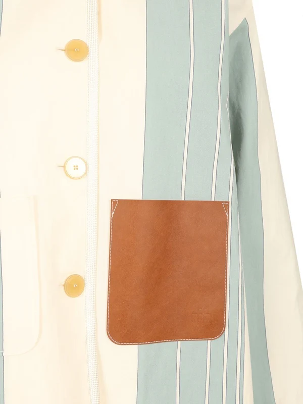 Striped Cotton Linen Work Jacket - Image 5