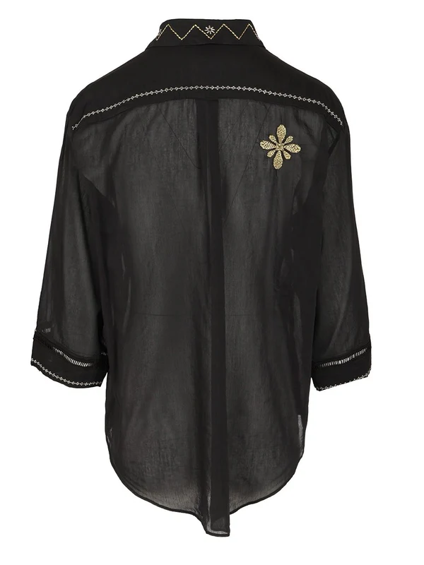 Geometric Embroidered Short-sleeve Shirt - Image 2