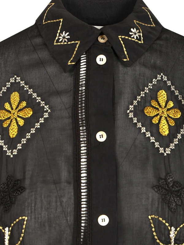 Geometric Embroidered Short-sleeve Shirt - Image 4