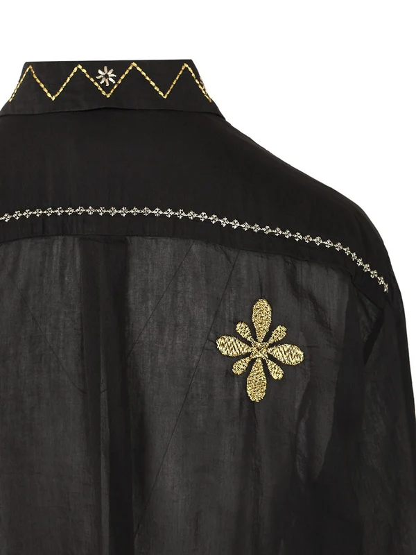 Geometric Embroidered Short-sleeve Shirt - Image 5