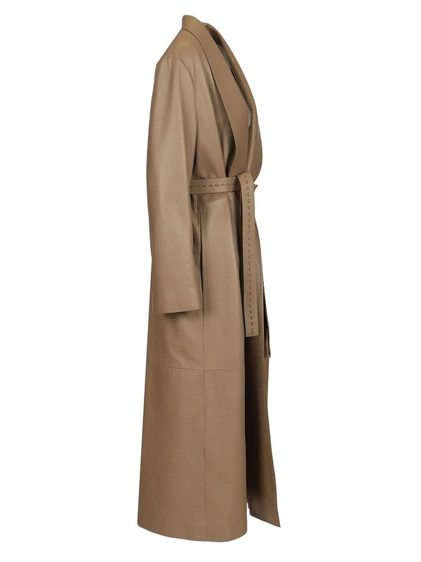 Belted Leather Coat - Image 3