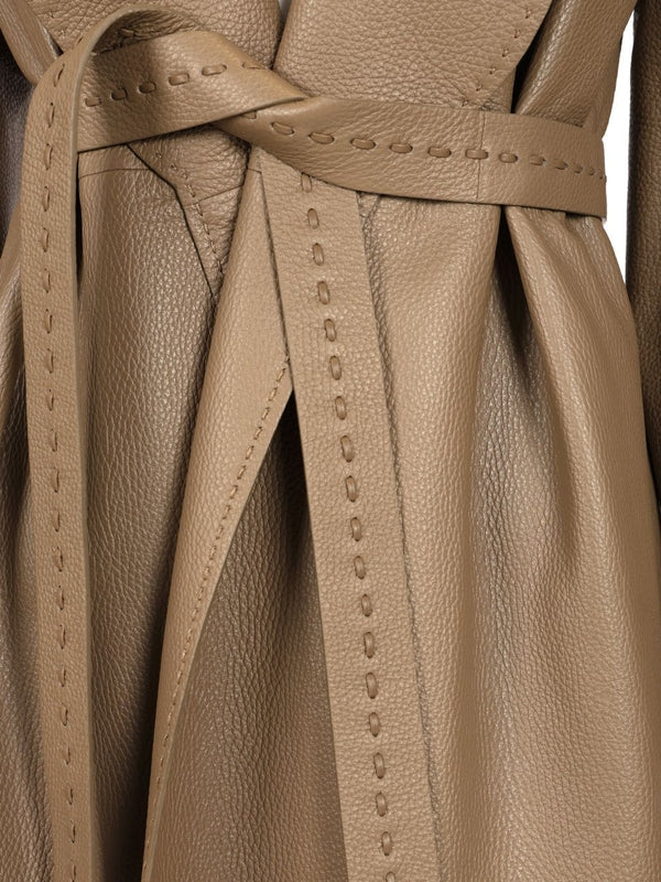 Belted Leather Coat - Image 8