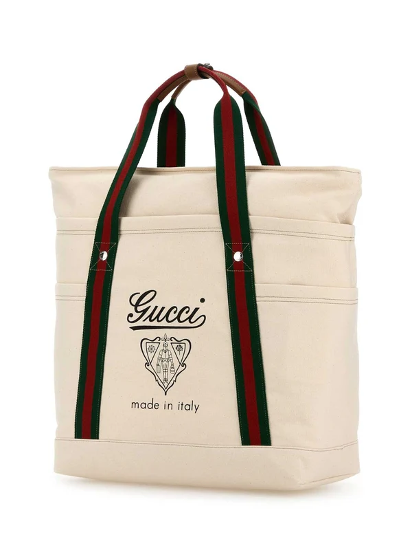 Gucci Logo Large White Tote Bags - Image 2