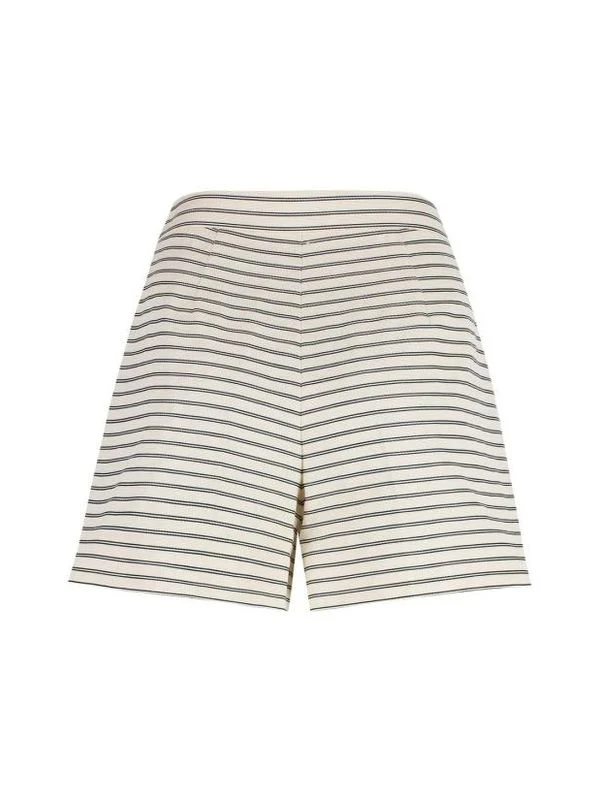 Stripe Pintuck Cotton Shorts - Image 2