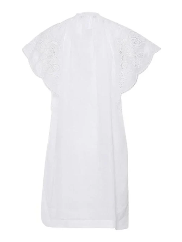 Openwork Sheer Sleeve Mini Dress - Image 2
