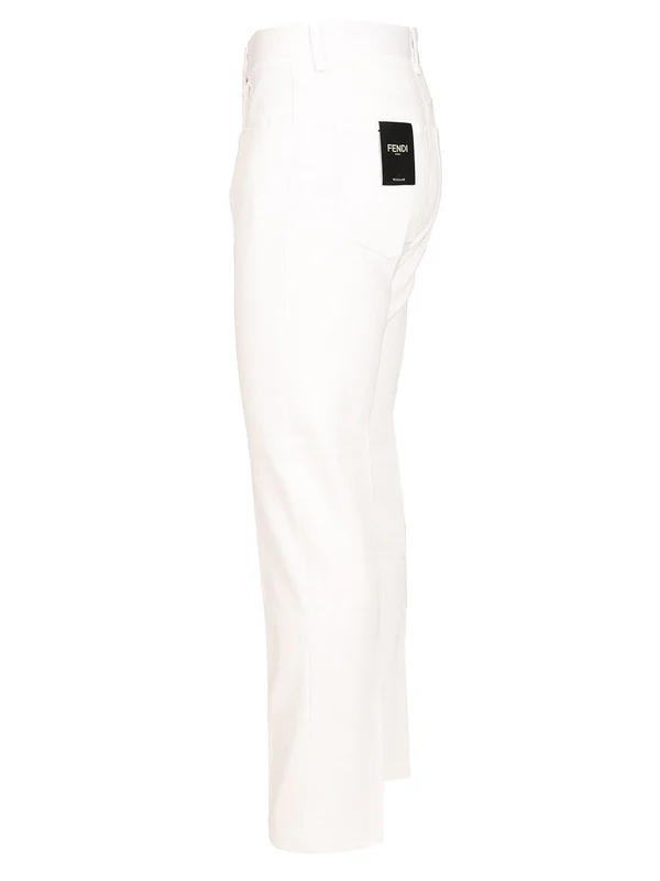 FF Embroidered Regular Denim Pants - Image 4