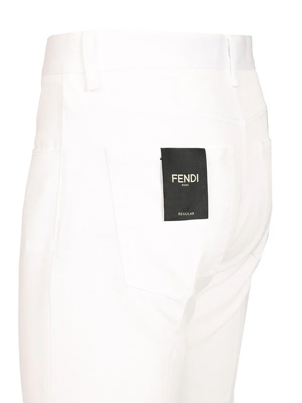 FF Embroidered Regular Denim Pants - Image 5