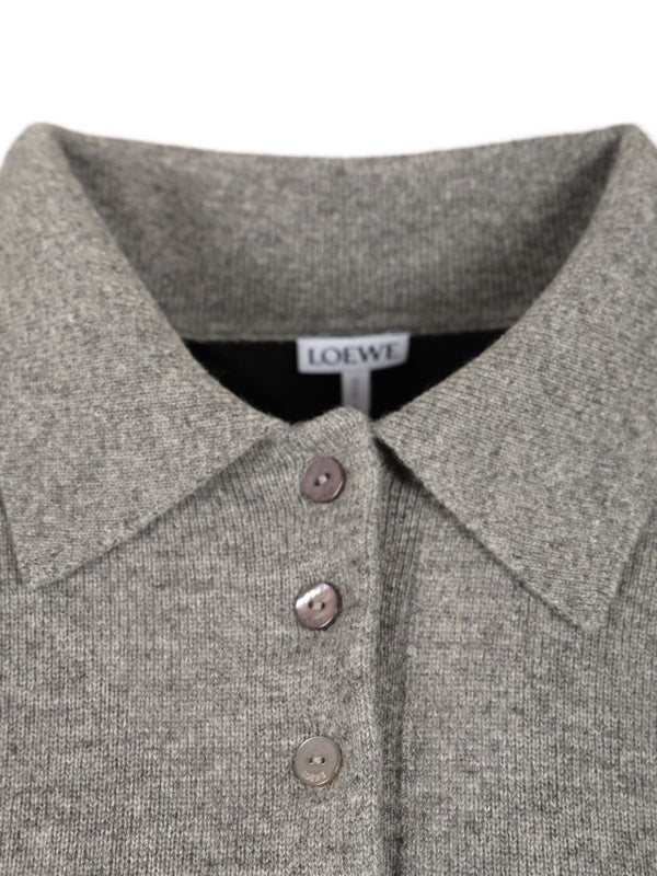 Open-Back Wool-Cashmere Polo Shirt - Image 4