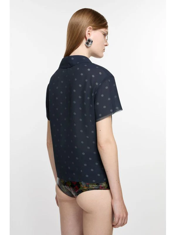 Layered Polka Dot Polo Shirt - Image 3