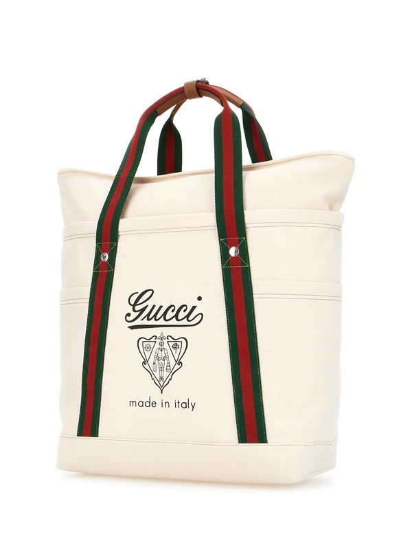 Gucci Logo Large White Tote Bags - Image 2