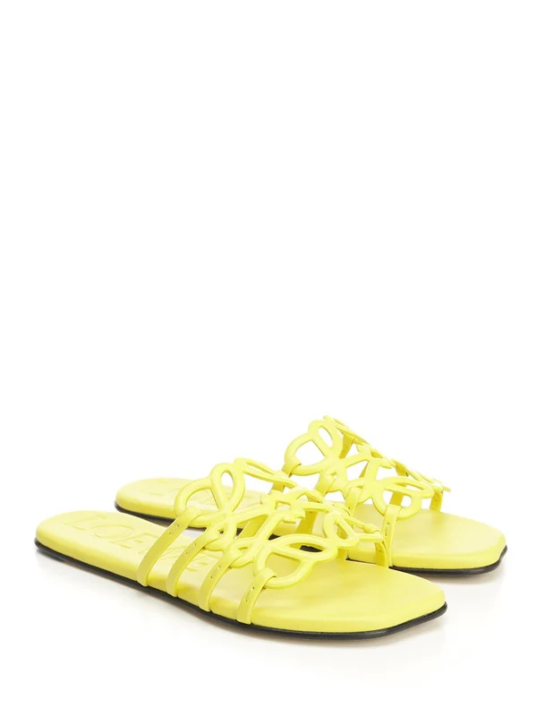 PETAL Flat Leather Slides - Image 2