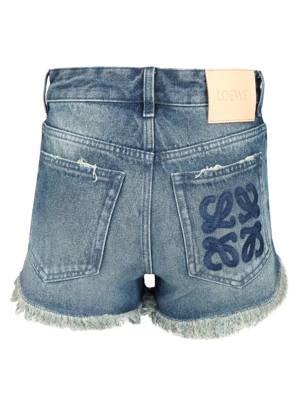 Anagram Embroidered Denim Shorts - Image 2
