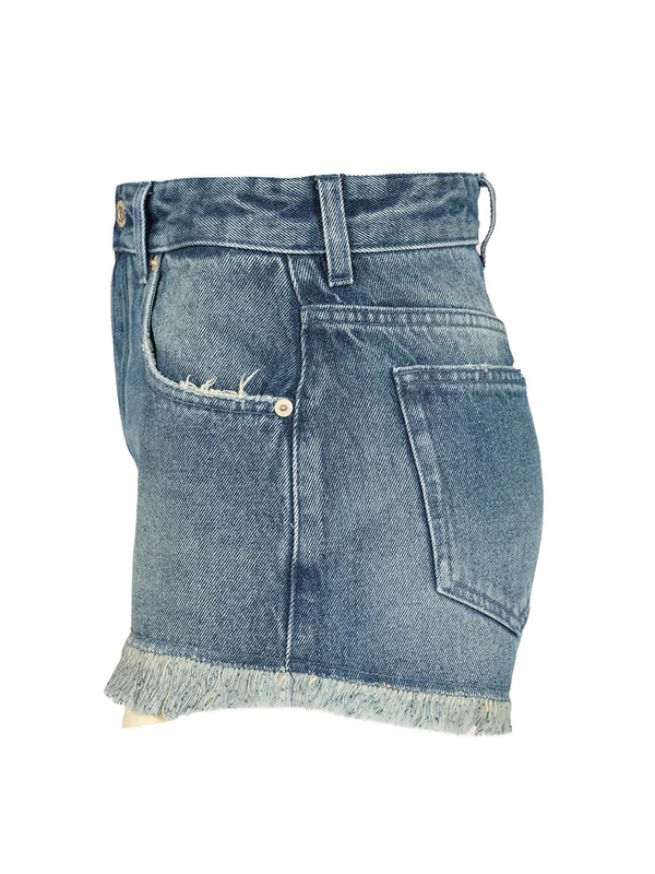 Anagram Embroidered Denim Shorts - Image 3
