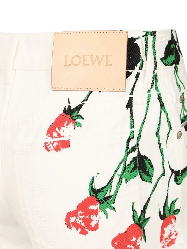 Back Leather Patch Denim Shorts - Image 4