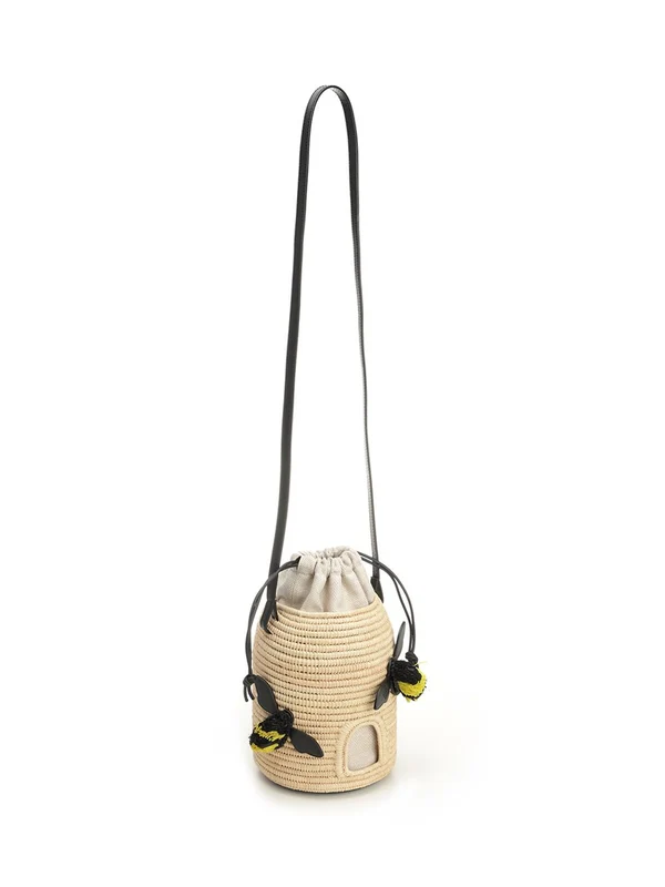 BEEHIVE Basket Raffia Bucket Bag - Image 2