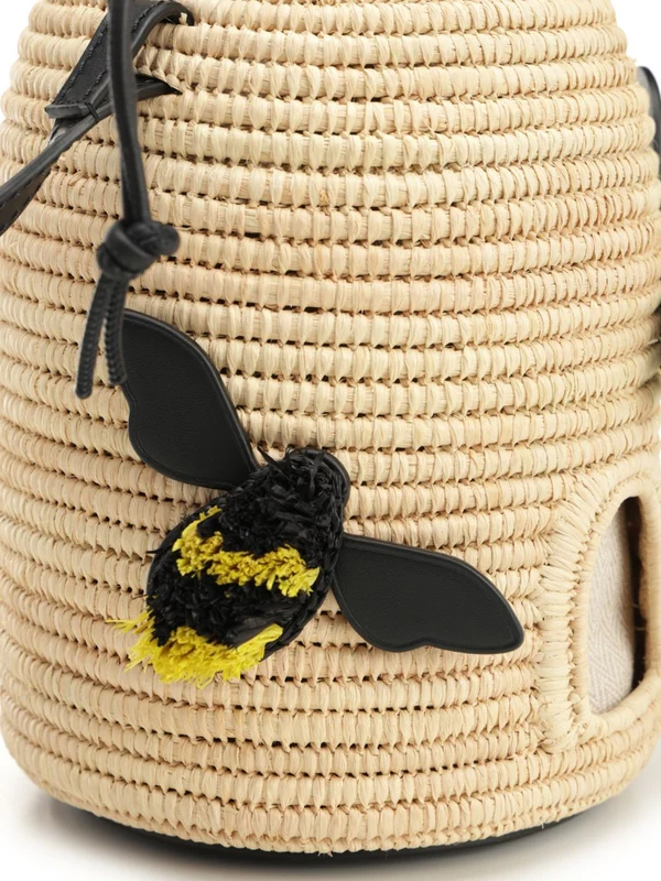 BEEHIVE Basket Raffia Bucket Bag - Image 5