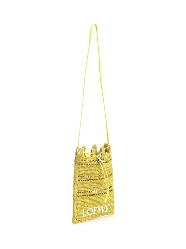 Embroidered Logo Raffia Crossbody Bag - Image 2
