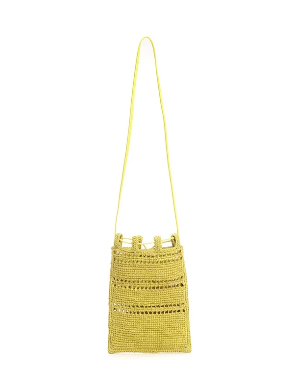 Embroidered Logo Raffia Crossbody Bag - Image 3