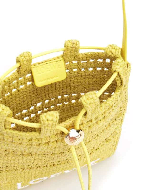 Embroidered Logo Raffia Crossbody Bag - Image 4