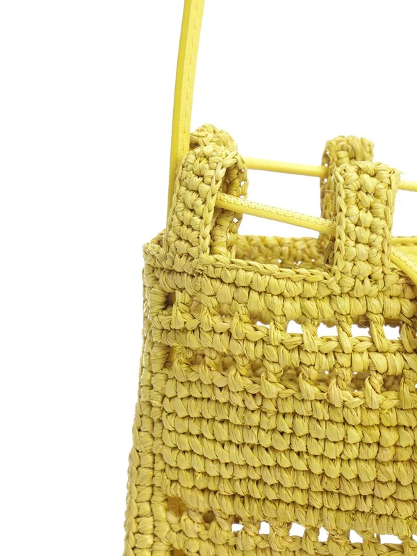 Embroidered Logo Raffia Crossbody Bag - Image 5