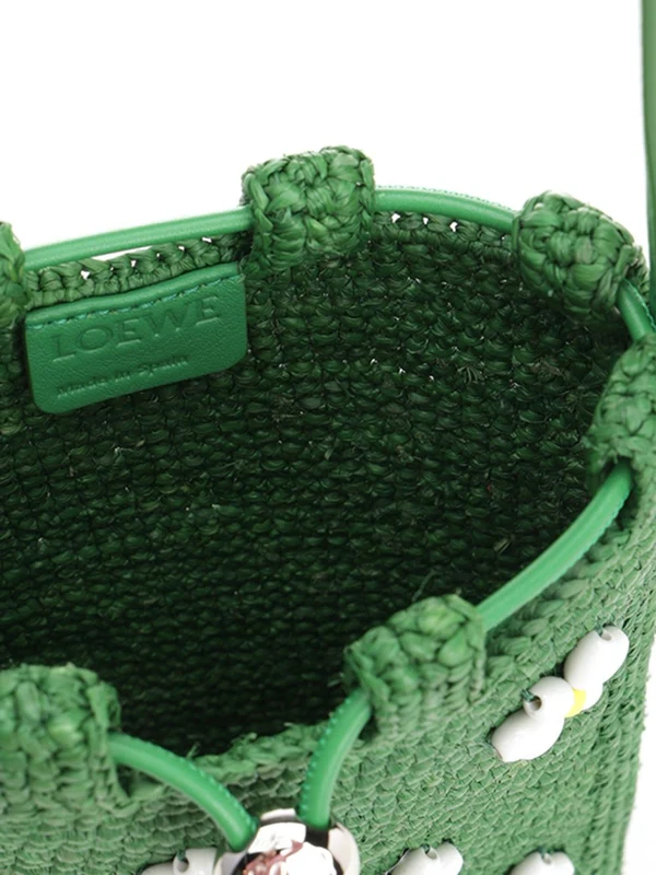 Flower Beads Raffia Crossbody Bag - Image 4