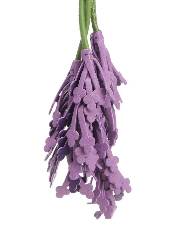 Lavender Charm Leather Keyring - Image 2