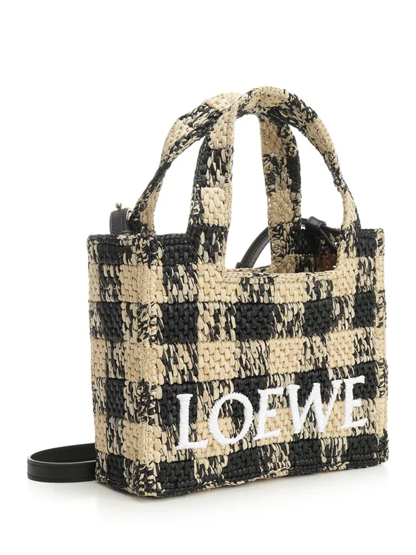 LOEWE Font Mini Raffia Tote Bag - Image 2