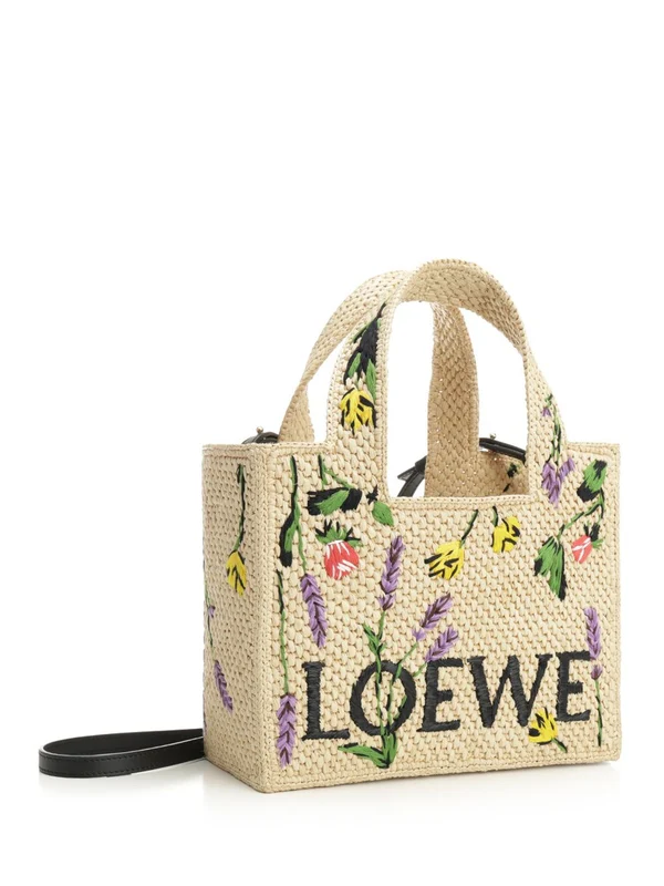 LOEWE Font Small Raffia Tote Bag - Image 2