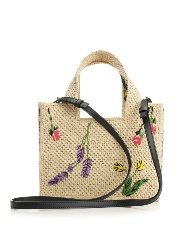 LOEWE Font Small Raffia Tote Bag - Image 3