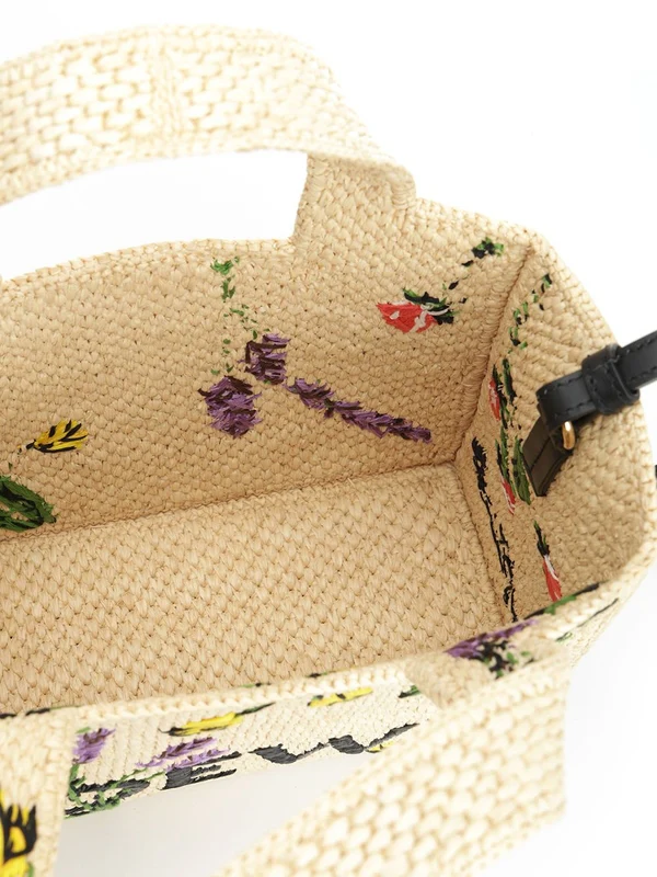 LOEWE Font Small Raffia Tote Bag - Image 4