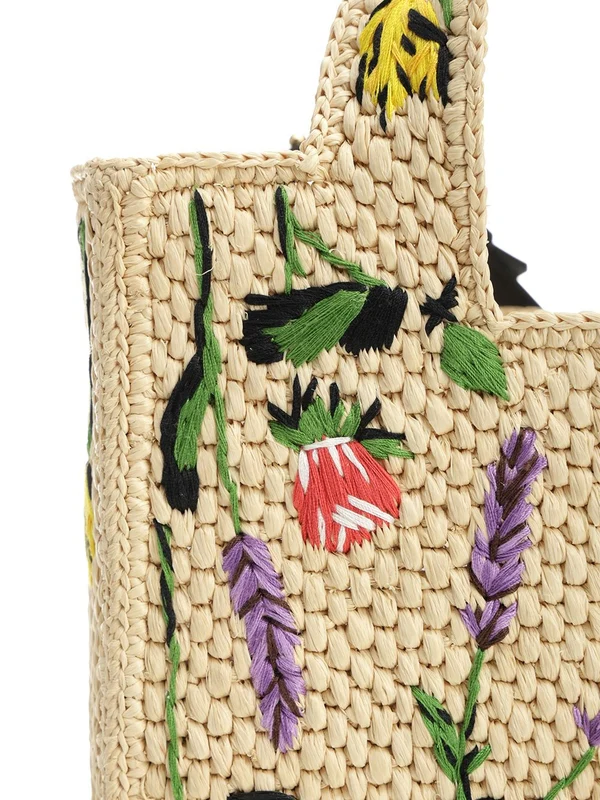 LOEWE Font Small Raffia Tote Bag - Image 5