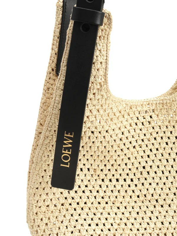 Punch Hole Raffia Hobo Shoulder Bag - Image 5