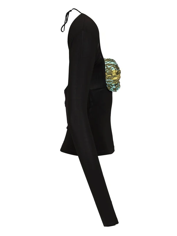 REGENERATED Silk Scarf Draped Top - Image 3