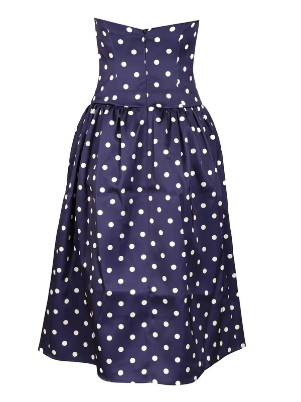 Polka Dot Satin Midi Dress - Image 2