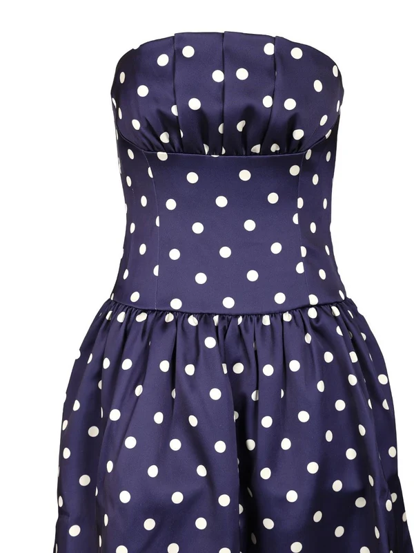 Polka Dot Satin Midi Dress - Image 4